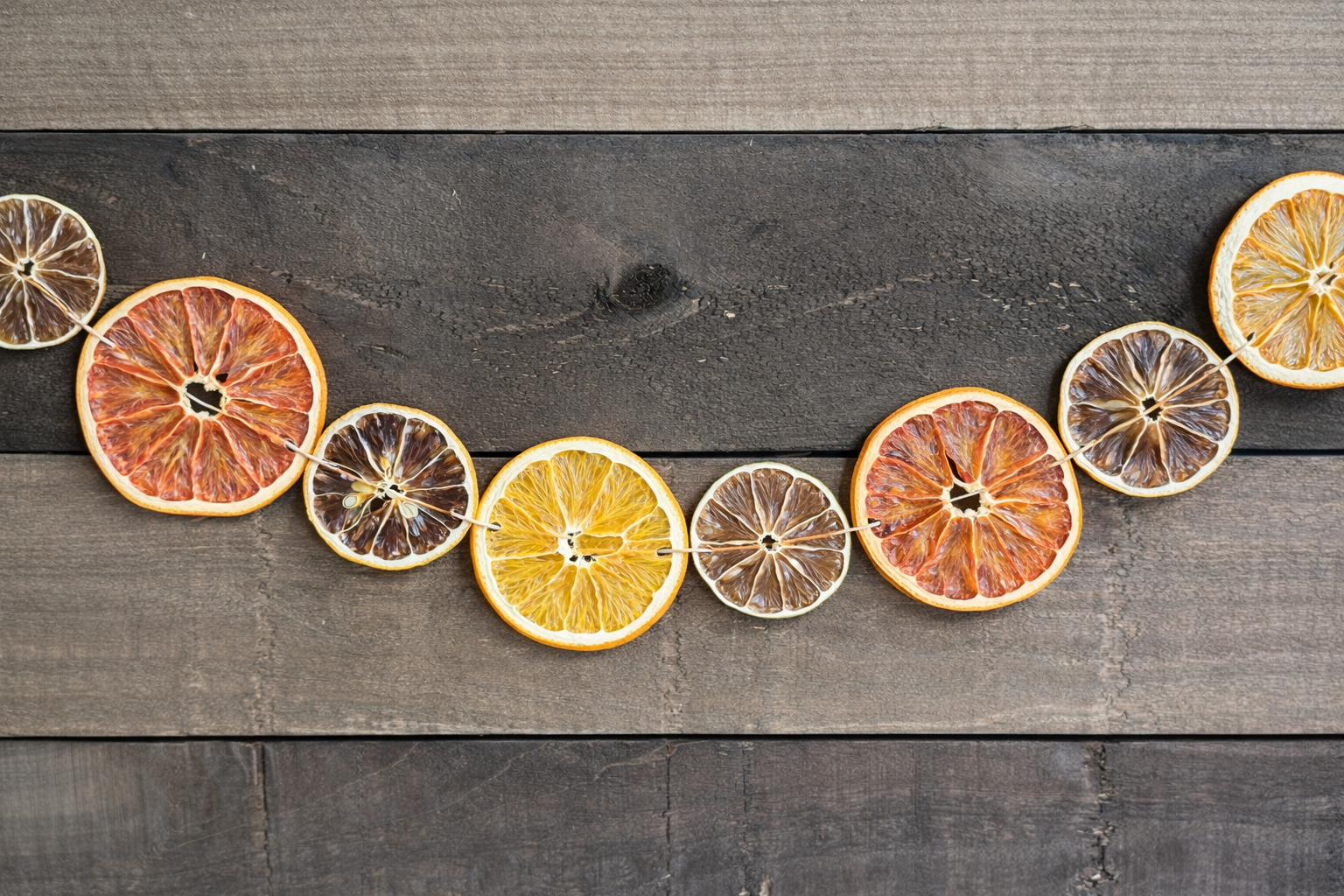 Dried Mixed Citrus Garland DIY Kit | Lemon, Lime, Navel Orange & Grapefruit | Premium Dried Citrus Slices | Natural Handmade Decor for Holiday, Weddings & Rustic Home Styling