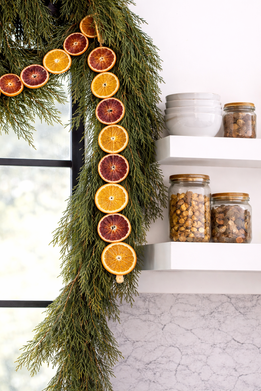 Dried Mixed Orange Garland Pre-Made | Navel & Blood Orange Mix | Premium Dried Citrus Slices | Natural Handmade Citrus for Holiday, Weddings, Parties & Rustic Home Decor