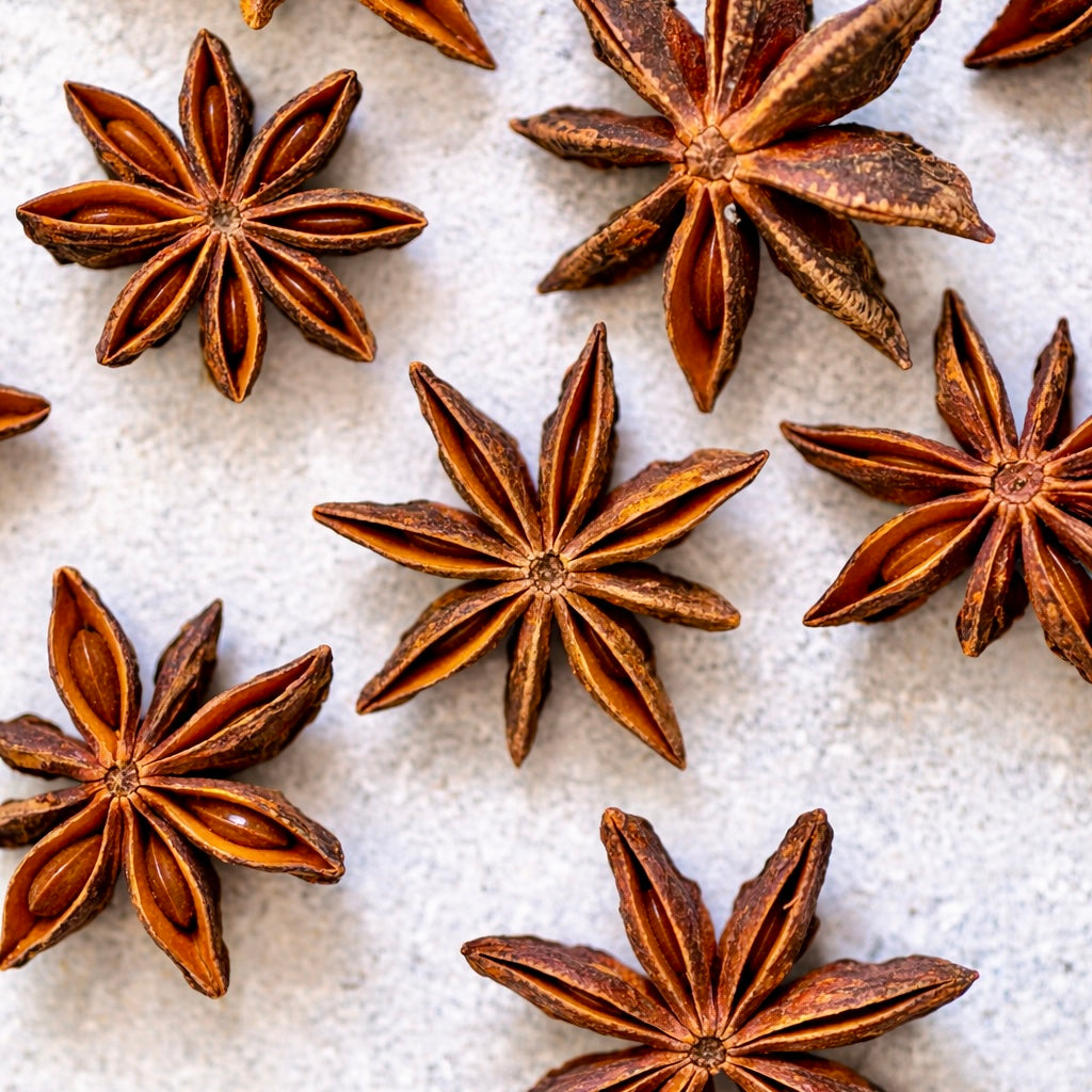 Premium Grade AA Whole Star Anise Pods | Illicium Verum Chakra Phool Spice | Aromatic Spice for Pho, Mulled Wine, Baking, Cocktails & Crafts