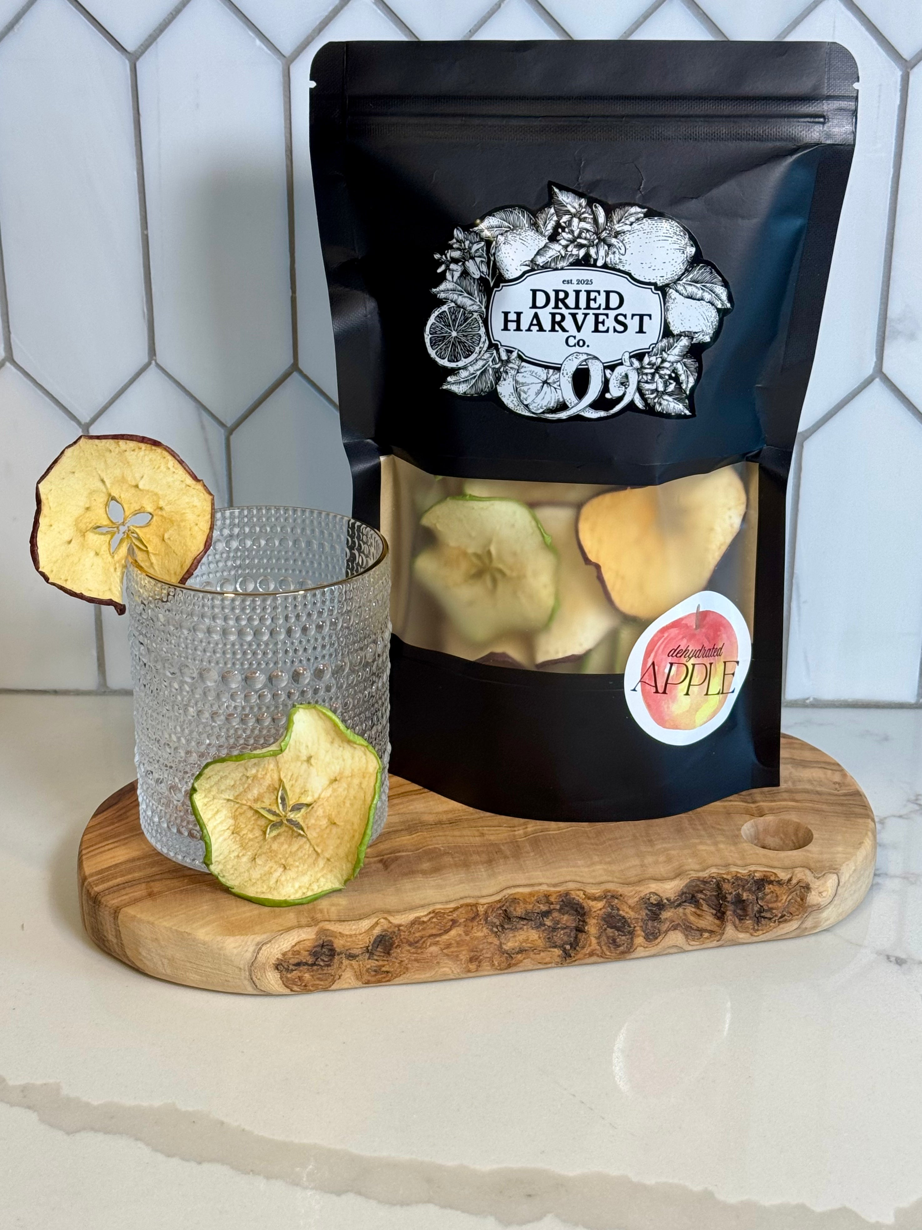 Premium Dehydrated Apple Slices | Garnish for Cocktails, Baked Goods & Crafts. All-Natural by Dried Harvest Co.