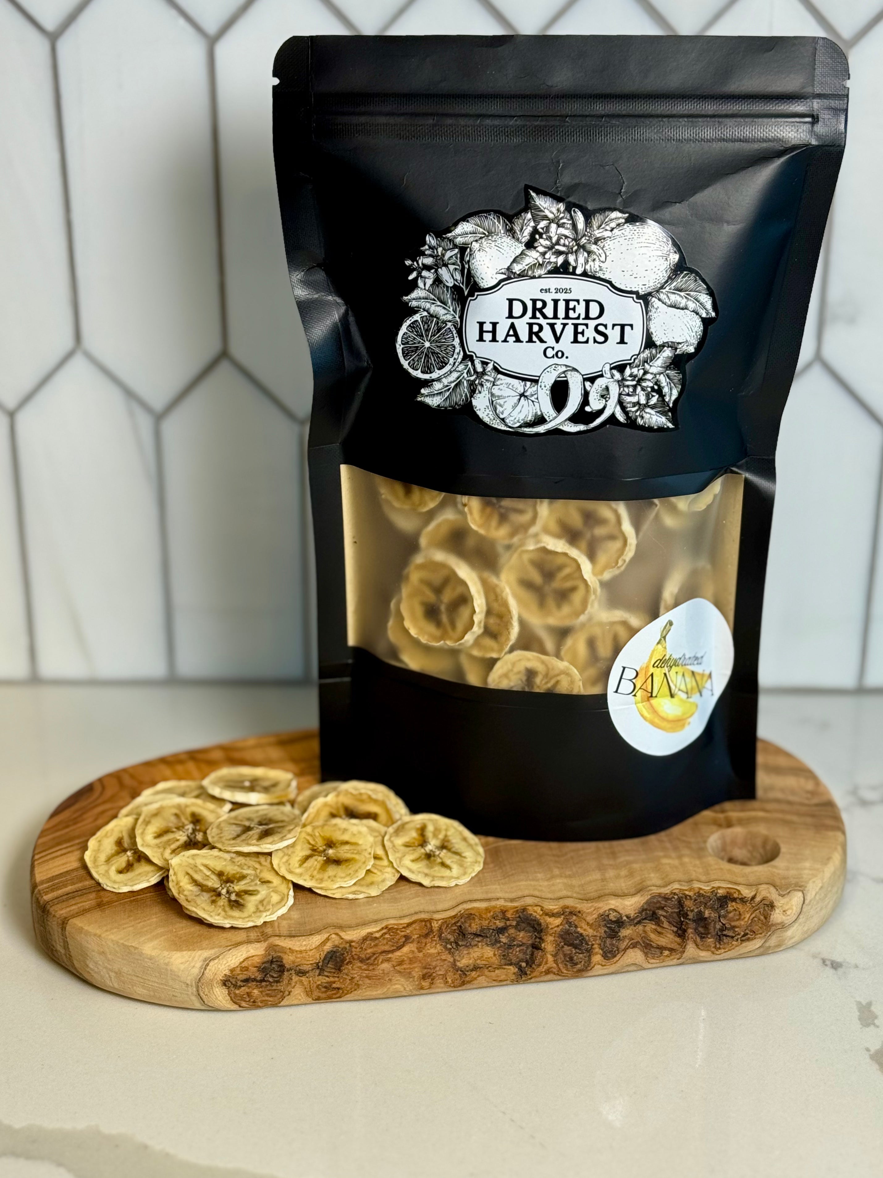 Premium Dehydrated All-Natural Banana Slices | Garnish for Cocktails, Baked Goods & Crafts
