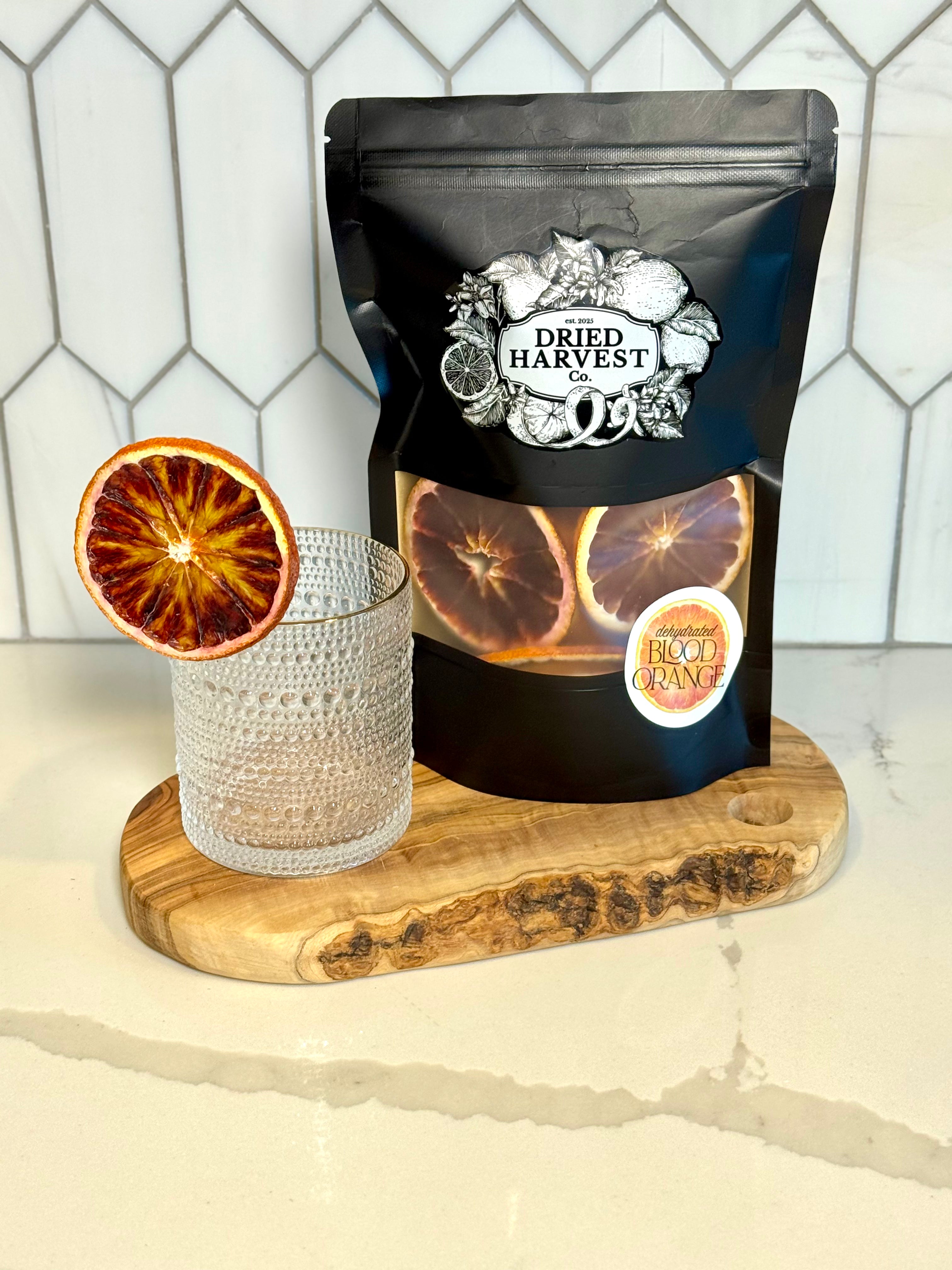 Premium Dehydrated All-Natural Blood Orange Slices | Garnish for Cocktails, Baked Goods & Crafts