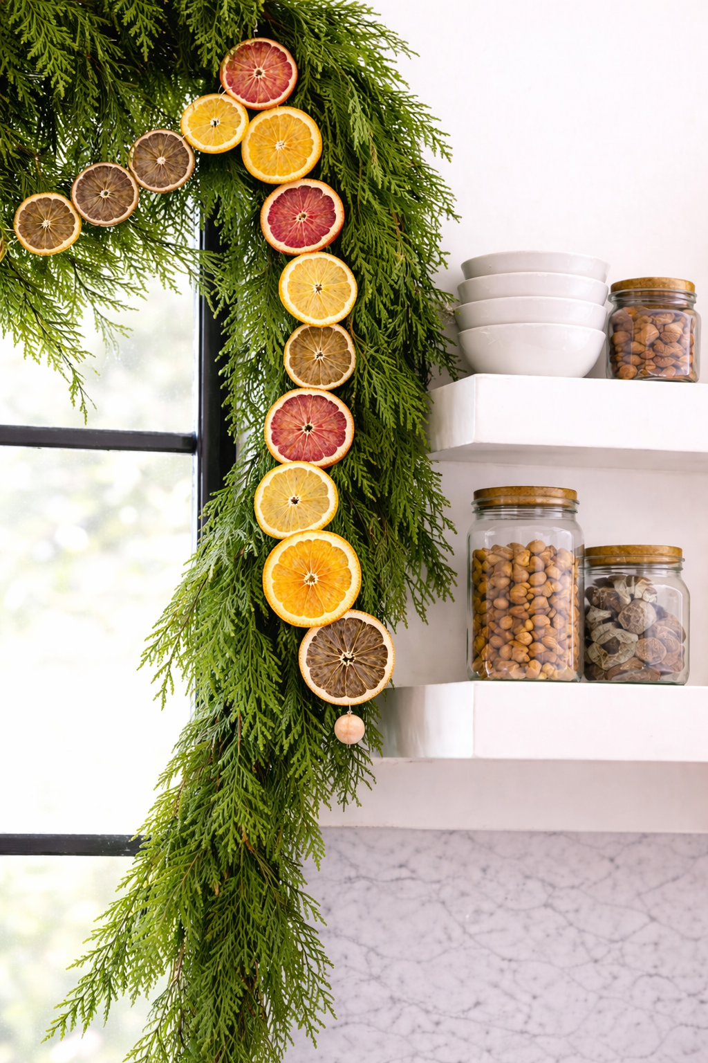 Dried Mixed Citrus Garland Pre-Made | Lemon, Lime, Navel Orange & Grapefruit | Premium Dried Citrus Slices | Natural Handmade Decor for Holiday, Weddings & Rustic Home Styling