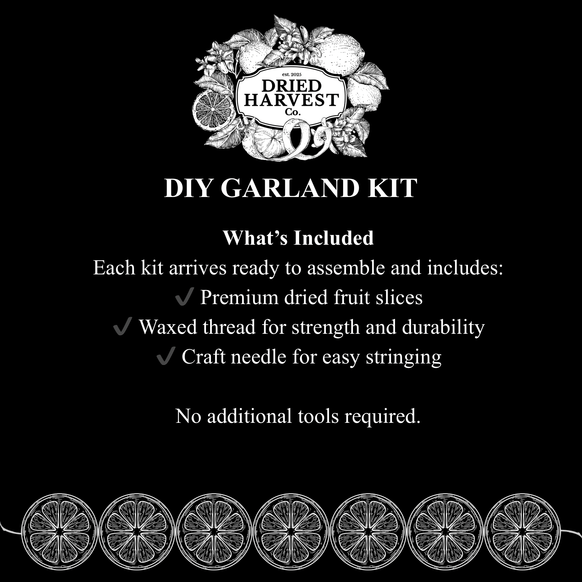 Dried Mixed Citrus Garland DIY Kit | Lemon, Lime, Navel Orange & Grapefruit | Premium Dried Citrus Slices | Natural Handmade Decor for Holiday, Weddings & Rustic Home Styling