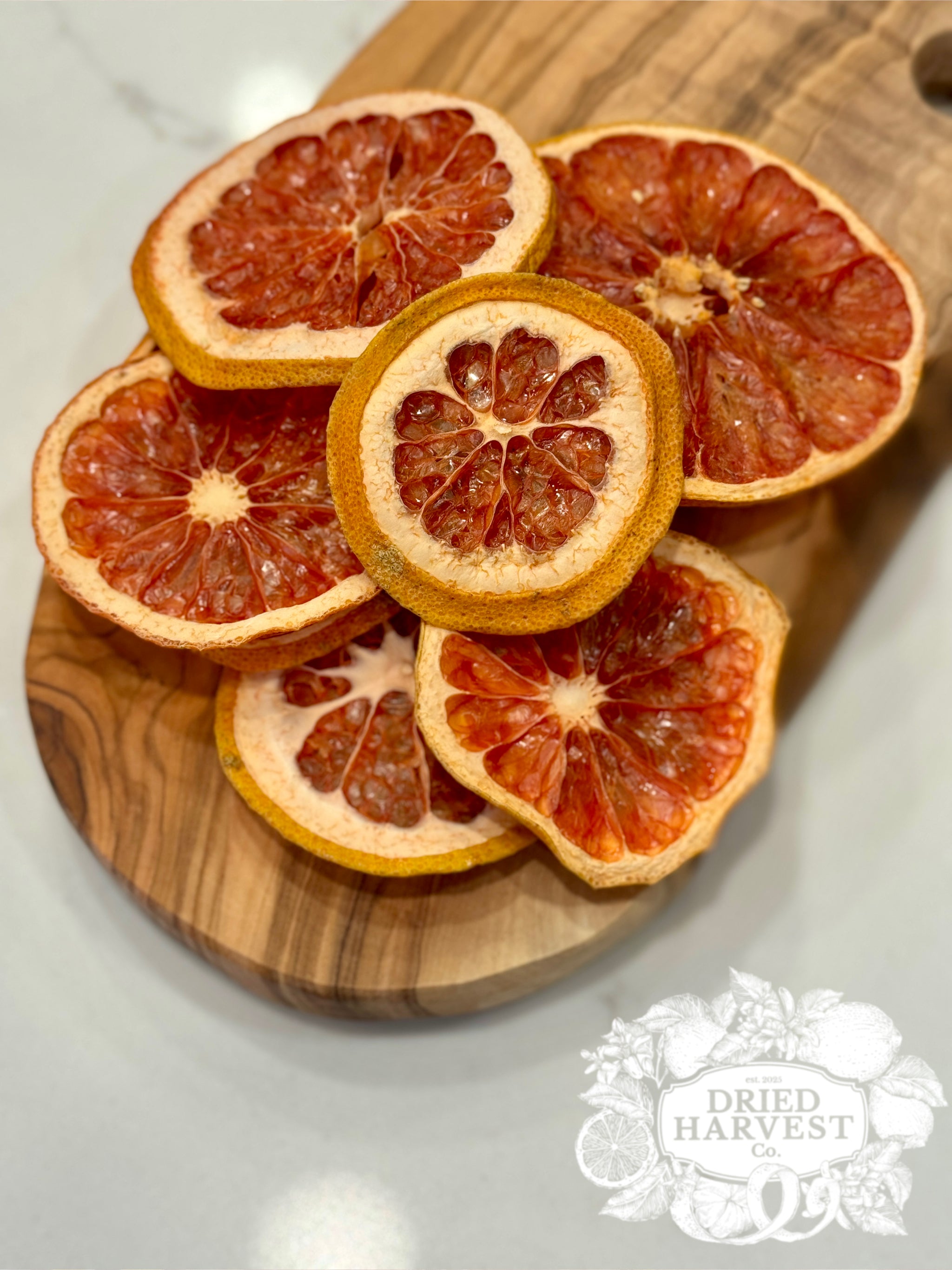 Rustic Dehydrated All-Natural Grapefruit Slices | Garnish for Cocktails, Baked Goods & Crafts