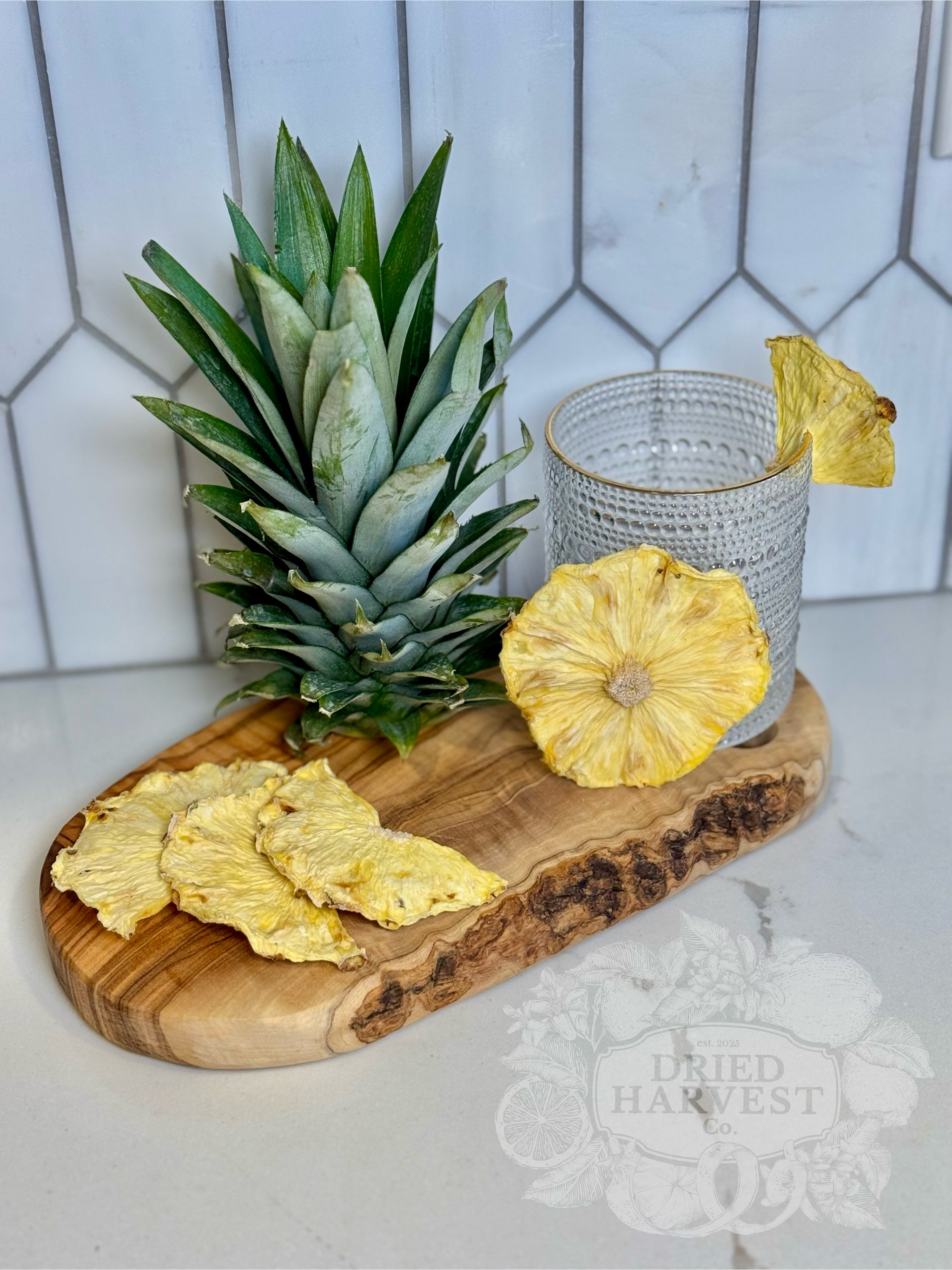 Premium Dehydrated All-Natural Pineapple Slices | Garnish for Cocktails, Baked Goods & Crafts