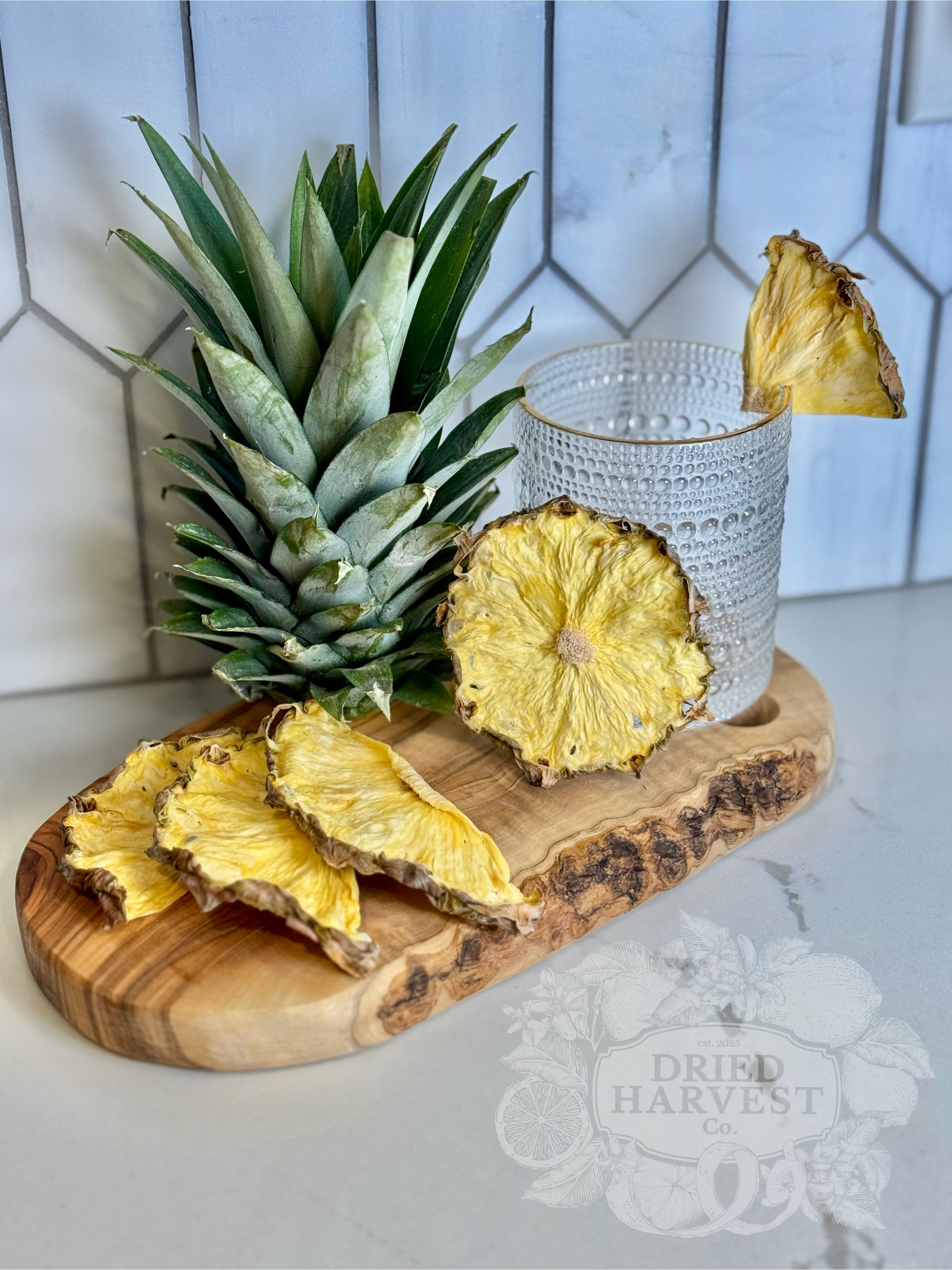Premium Dehydrated All-Natural Pineapple Slices | Garnish for Cocktails, Baked Goods & Crafts