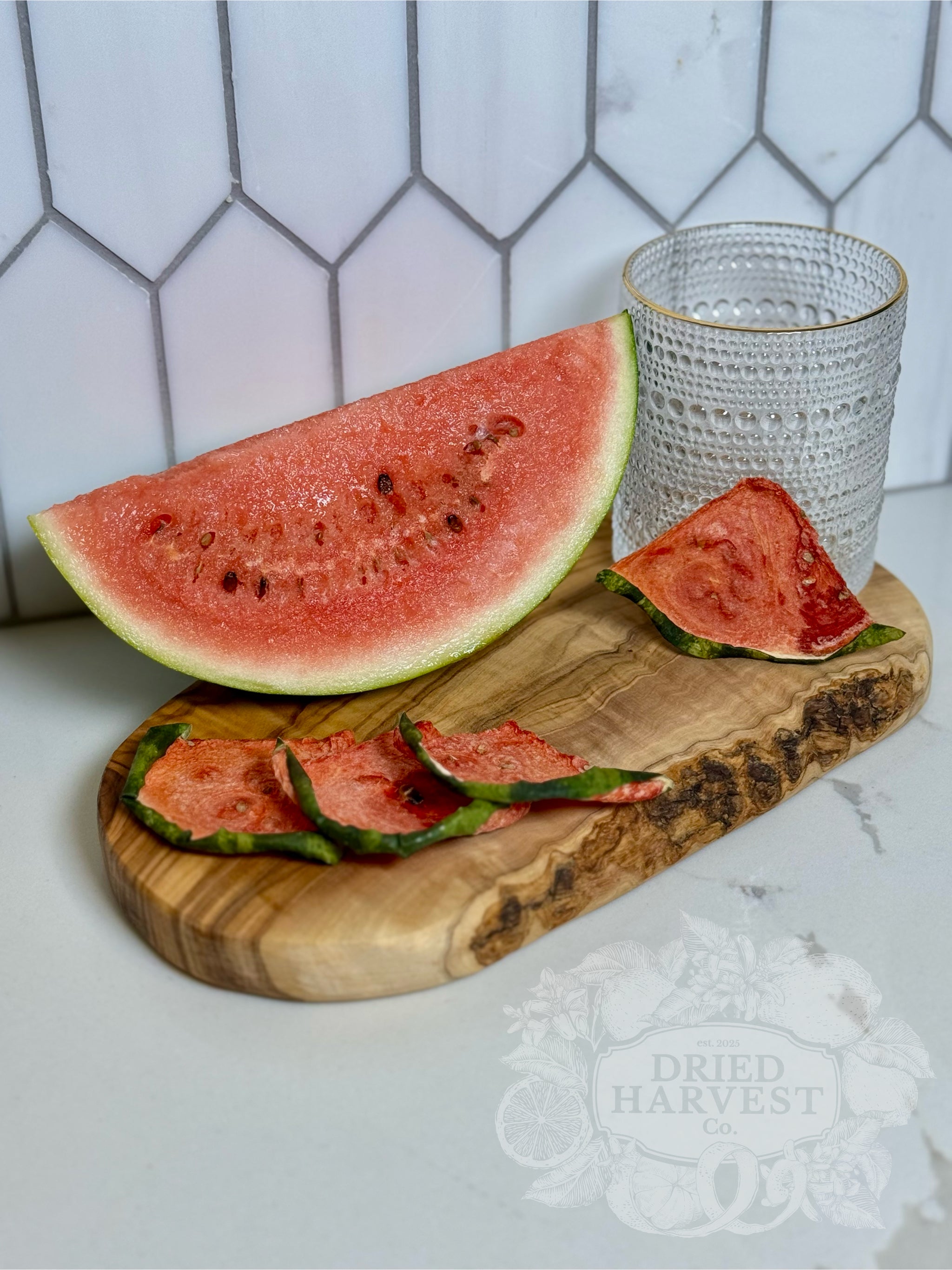 Premium Dehydrated All-Natural Watermelon Slices | Garnish for Cocktails, Baked Goods & Crafts