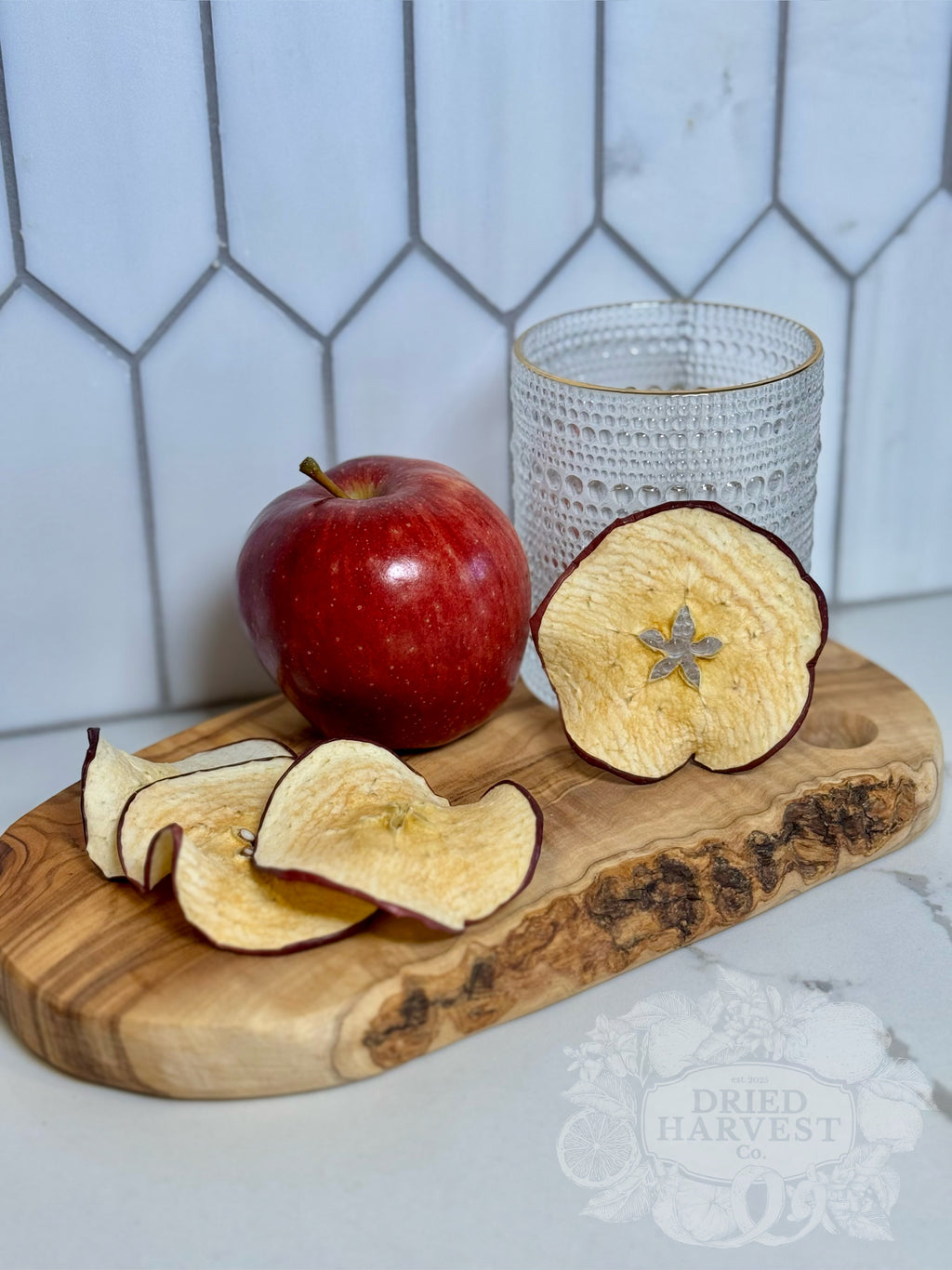 Premium Dehydrated Apple Slices | Garnish for Cocktails, Baked Goods & Crafts. All-Natural by Dried Harvest Co.