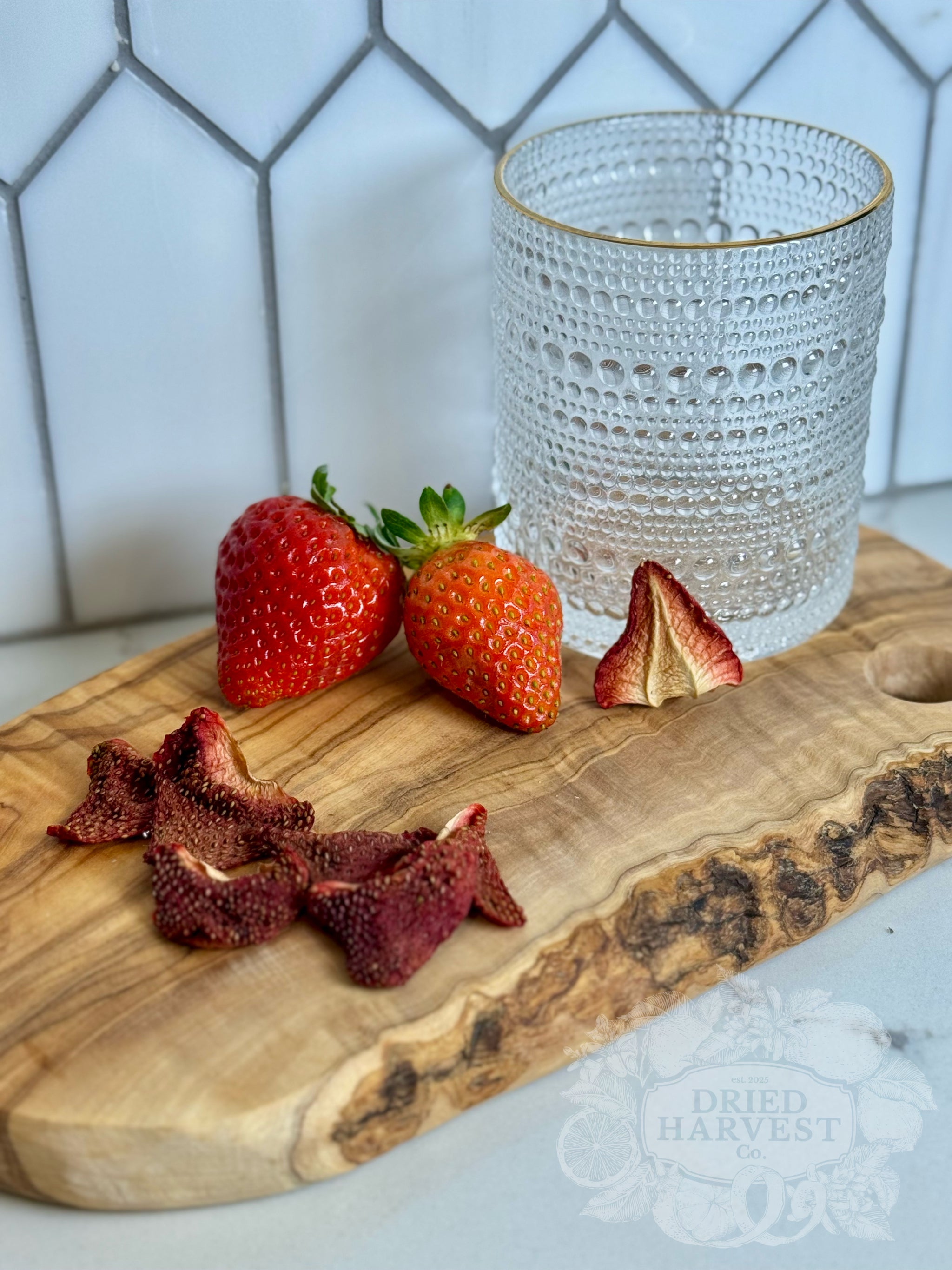 Premium Dehydrated All-Natural Strawberry Slices | Garnish for Cocktails, Baked Goods & Crafts