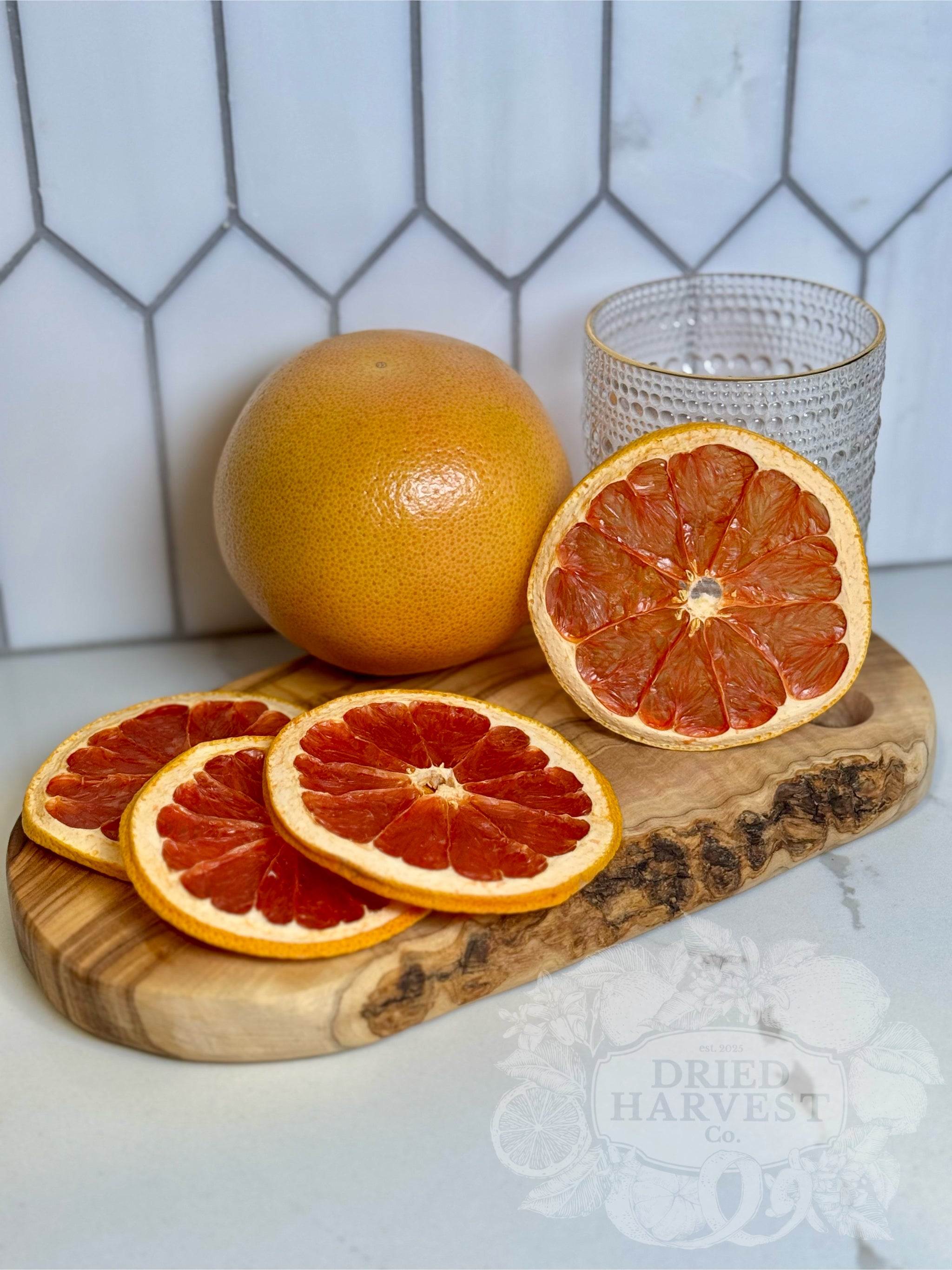 Dehydrated Grapefruit Slices | 4 Slice Sample Pack | Natural Dried Citrus Garnish for Cocktails, Mocktails, Baking, Charcuterie, Decor & Crafts