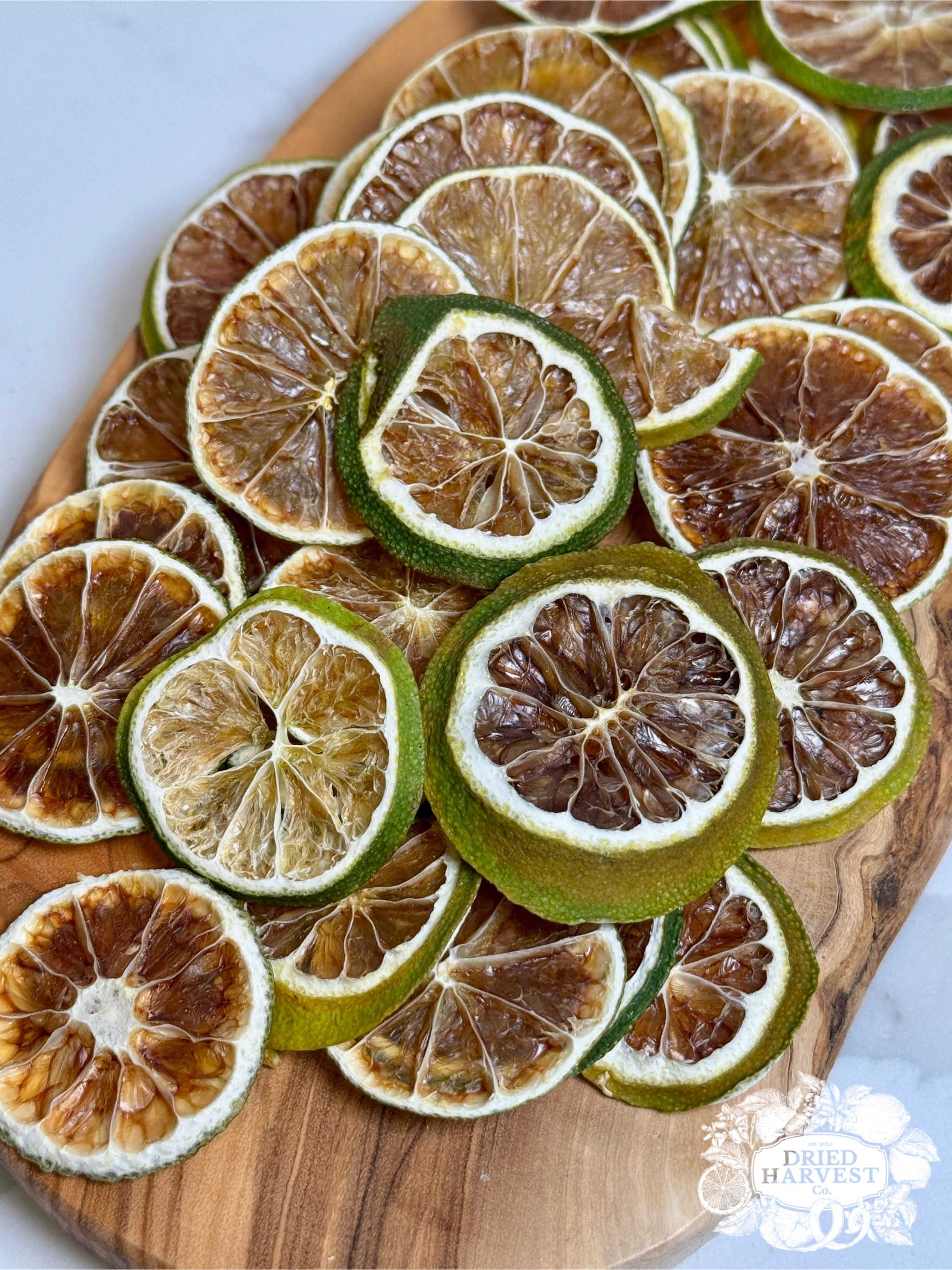 Rustic Dehydrated All-Natural Lime Slices | Garnish for Cocktails, Baked Goods & Crafts