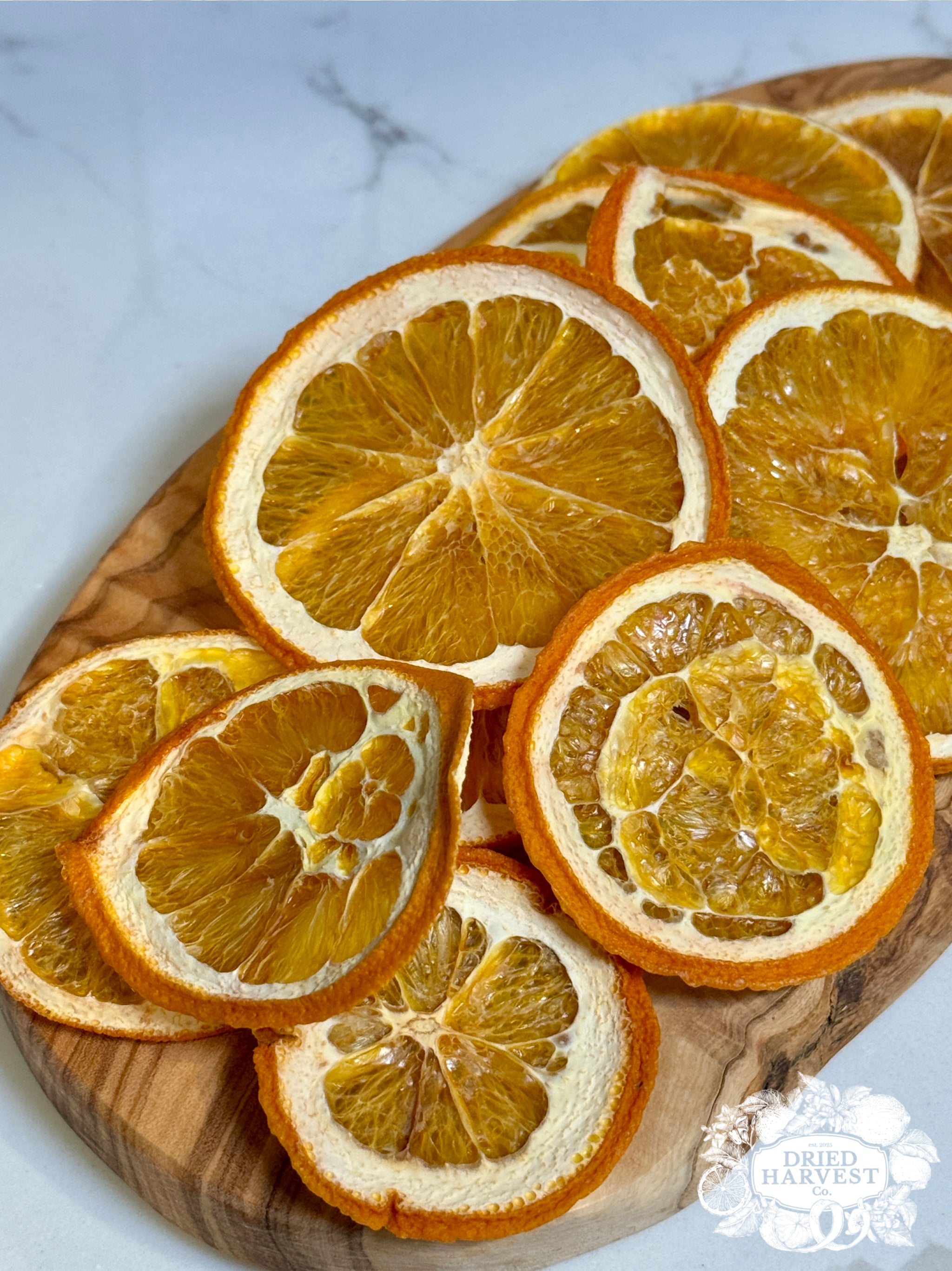 Rustic Dehydrated All-Natural Navel Orange Slices | Garnish for Cocktails, Baked Goods & Crafts Co.