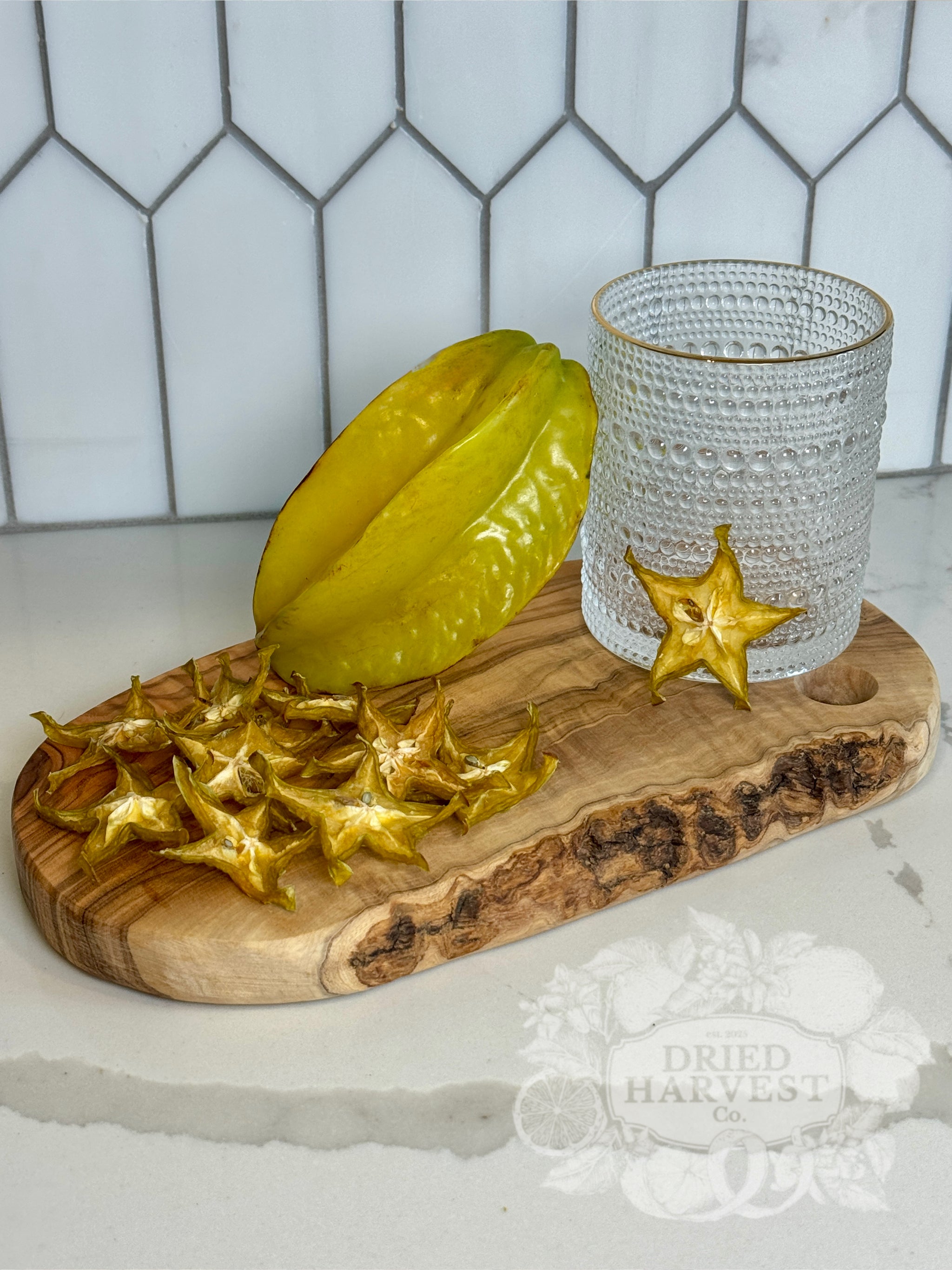 Premium Dehydrated All-Natural Star Fruit Slices | Garnish for Cocktails, Baked Goods & Crafts
