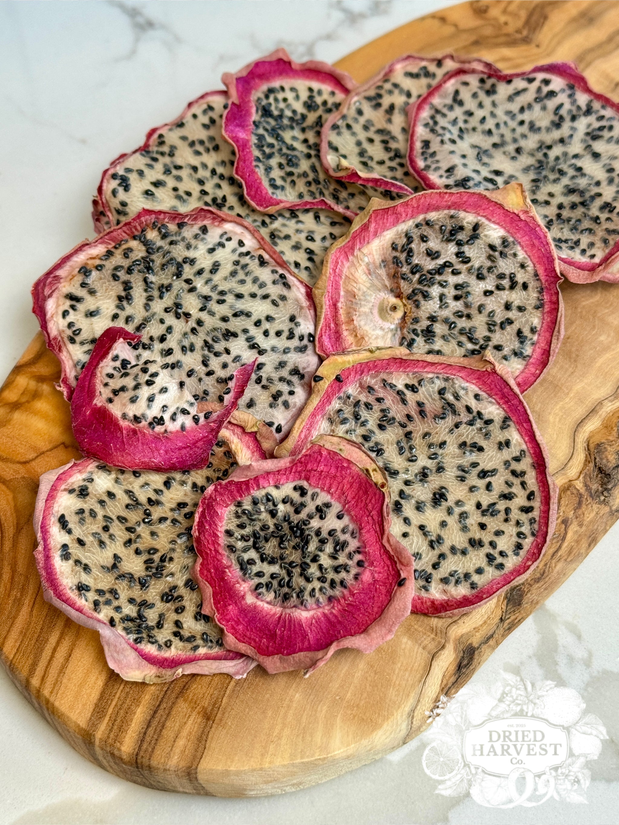 Rustic Dehydrated All-Natural Dragon Fruit Slices | Garnish for Cocktails, Baked Goods & Crafts