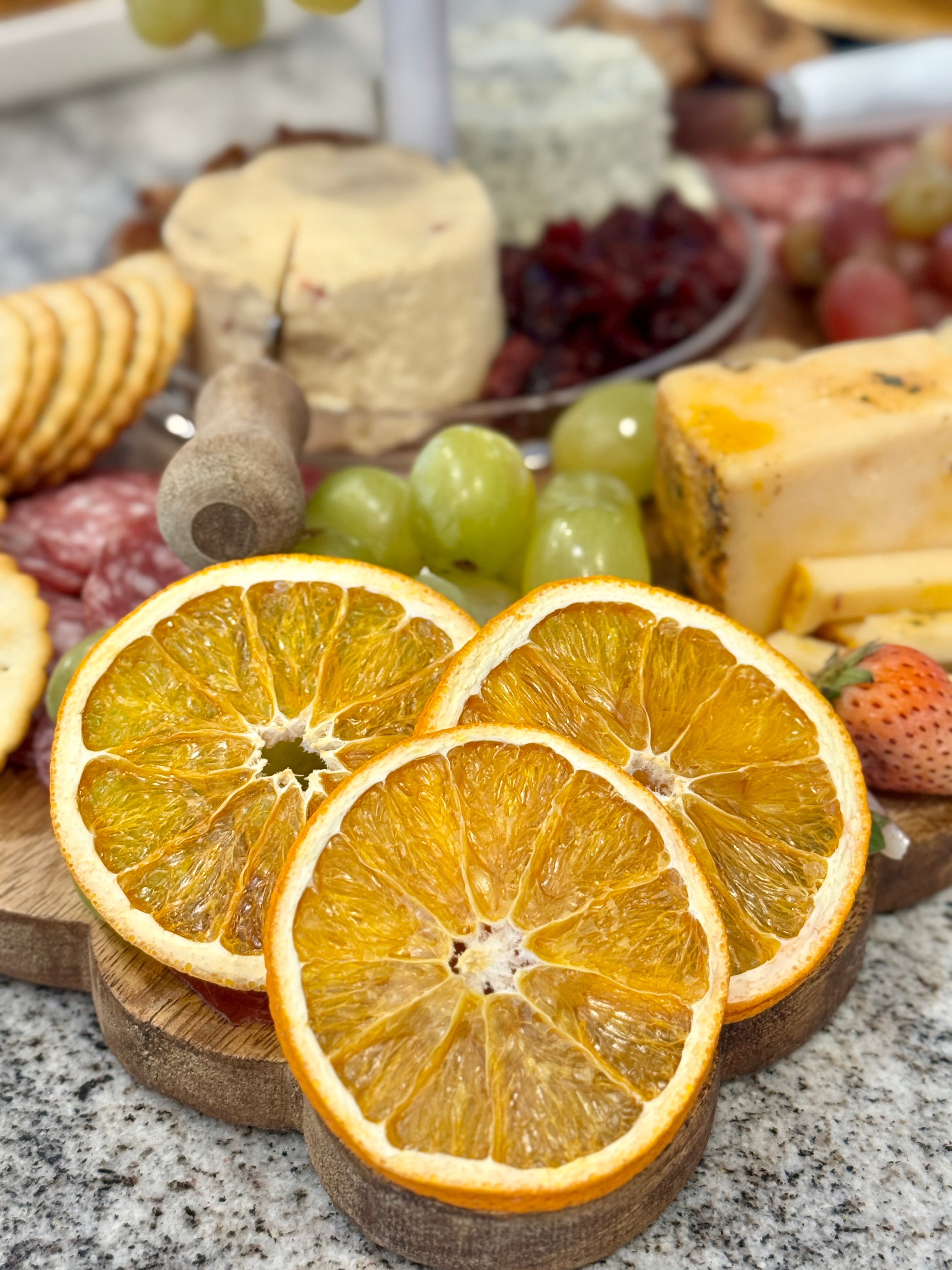 Dehydrated Orange Slices | 4 Slice Sample Pack | Natural Dried Navel Orange Garnish for Cocktails, Mocktails, Baking, Charcuterie, Decor and Crafts