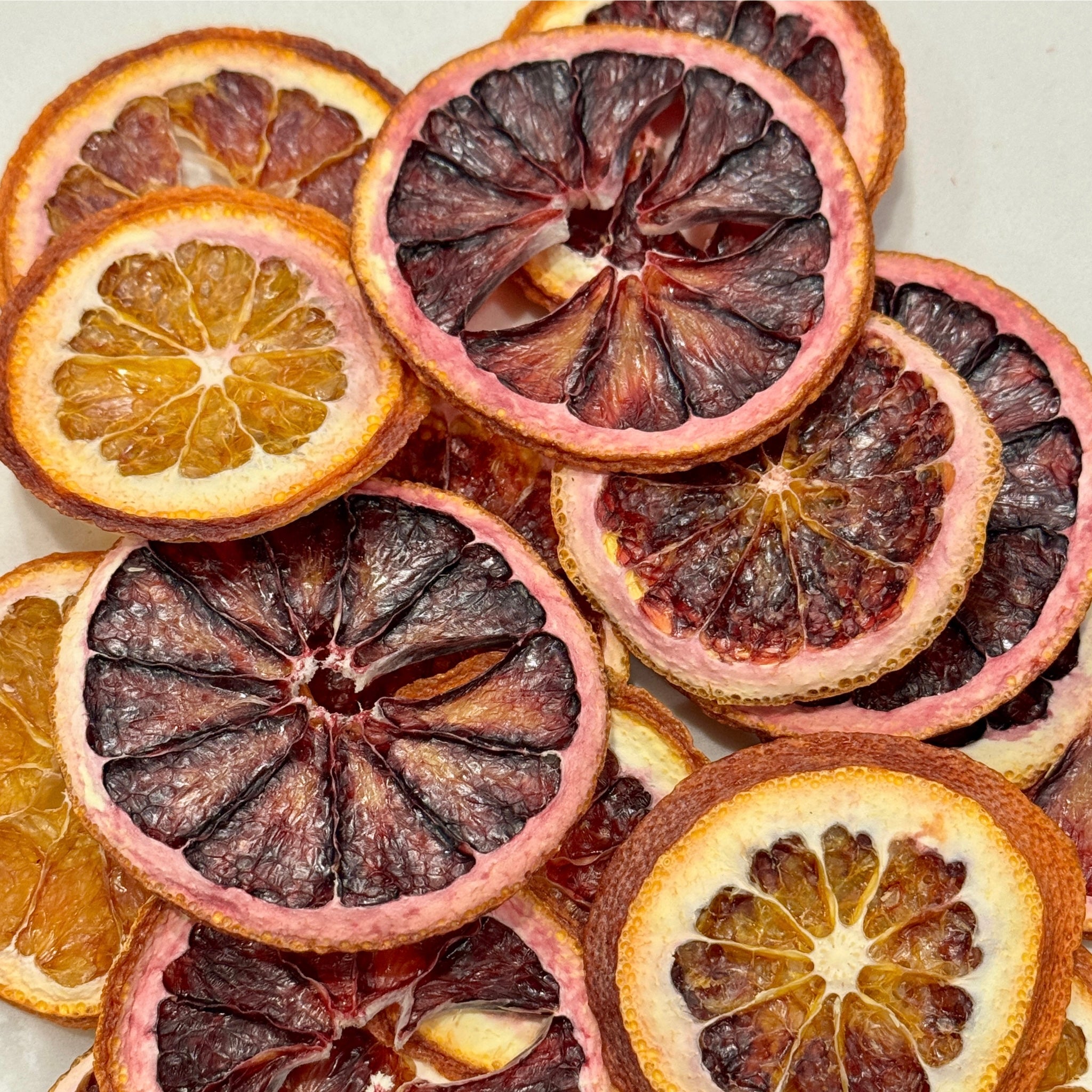 Rustic Dehydrated All-Natural Blood Orange Slices | Garnish for Cocktails, Baked Goods & Crafts