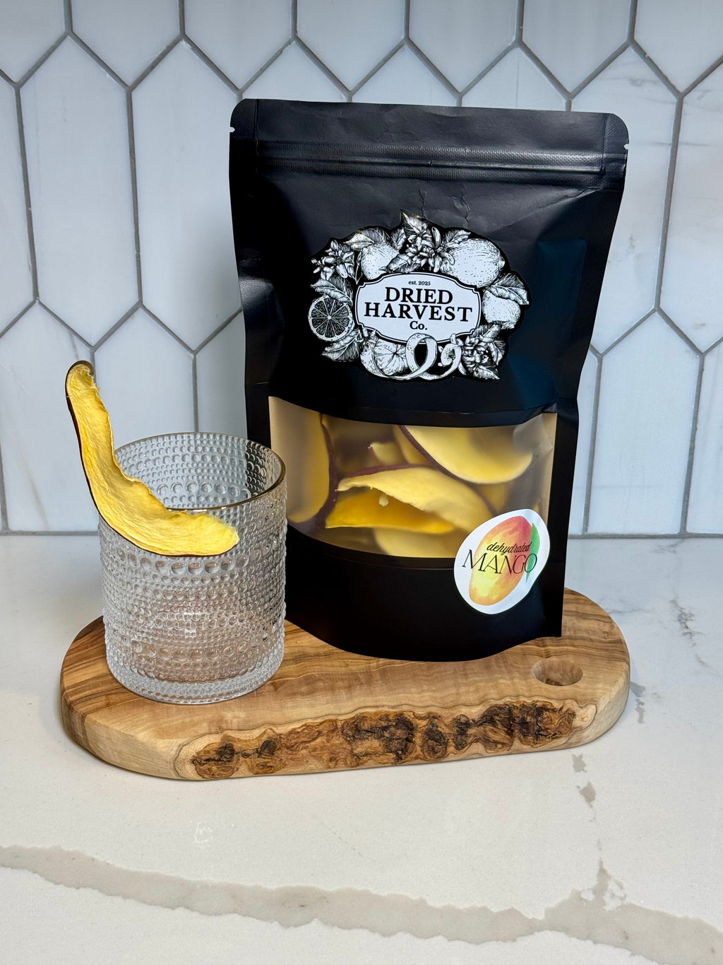 Premium Dehydrated All-Natural Mango Slices | Garnish for Cocktails, Baked Goods & Crafts