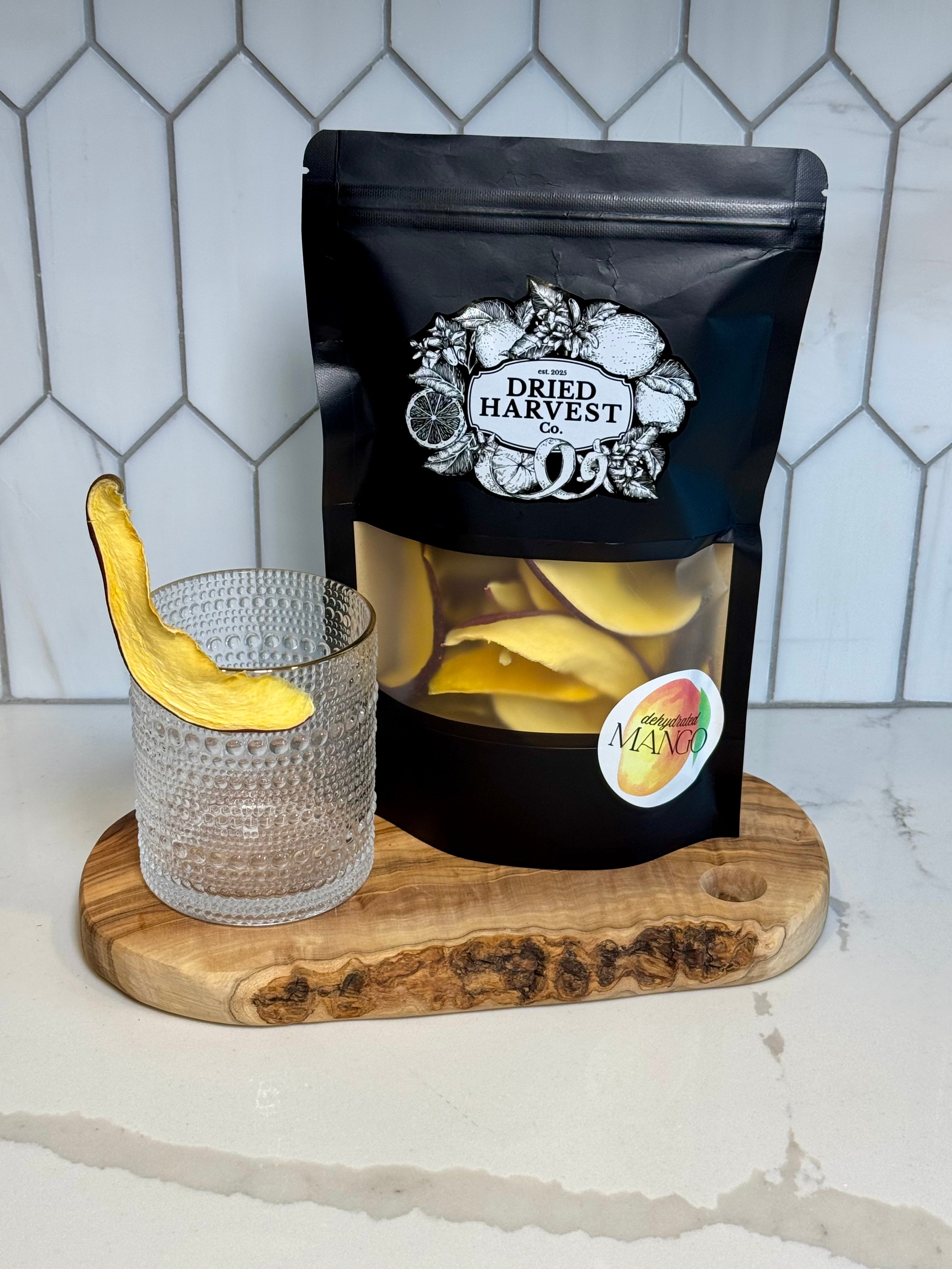 Premium Dehydrated All-Natural Mango Slices | Garnish for Cocktails, Baked Goods & Crafts