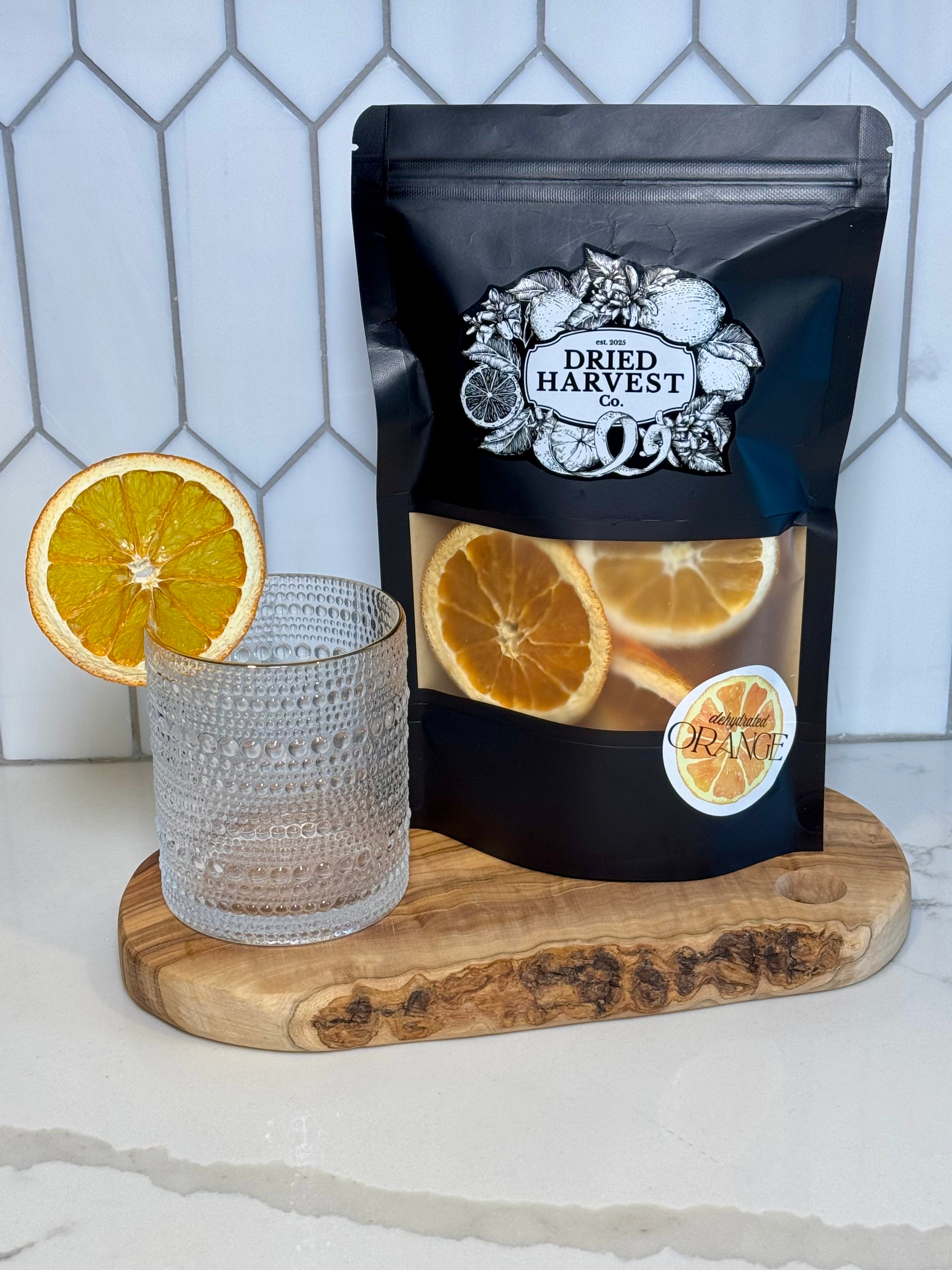 Premium Dehydrated All-Natural Navel Orange Slices | Garnish for Cocktails, Baked Goods & Crafts