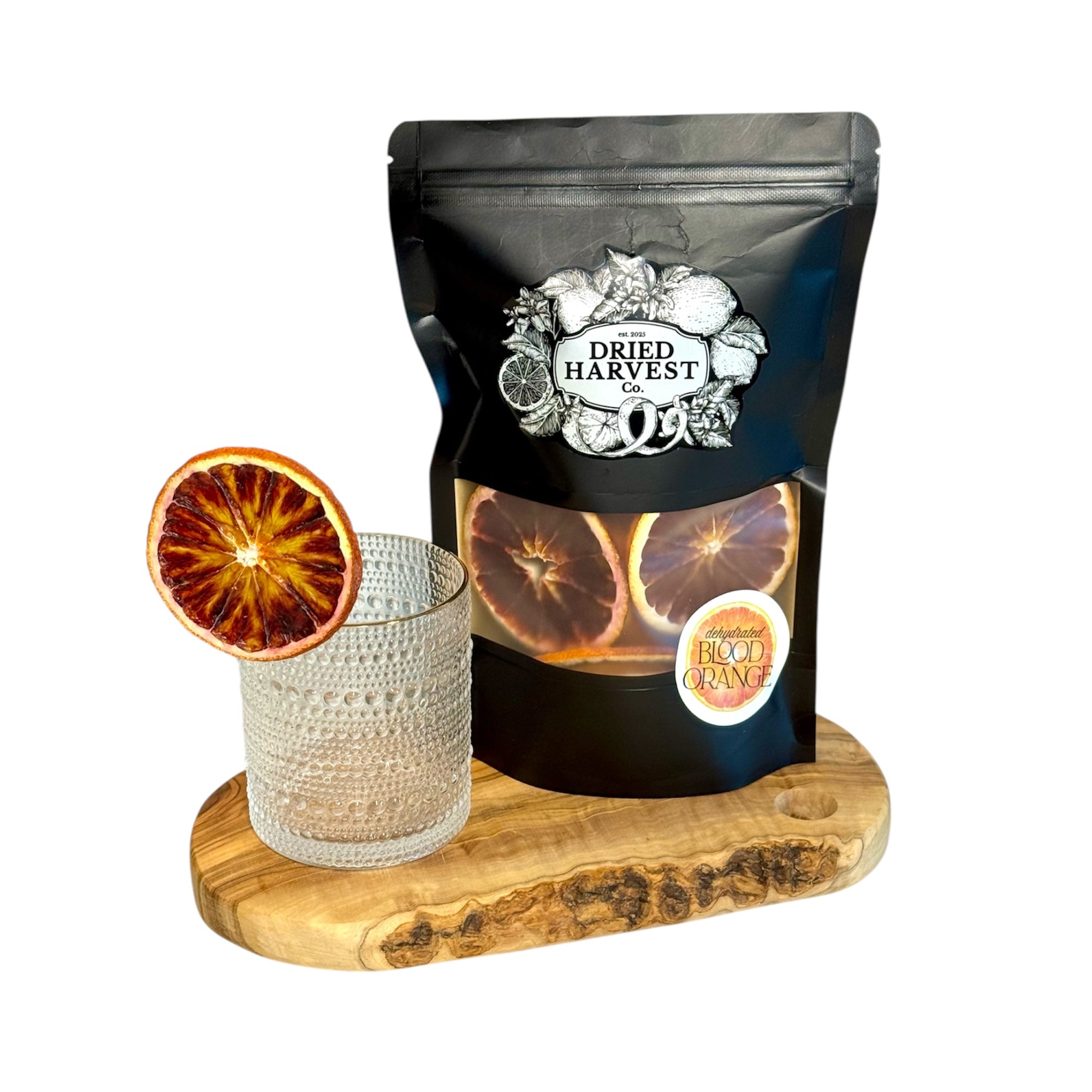 Premium Dehydrated All-Natural Blood Orange Slices | Garnish for Cocktails, Baked Goods & Crafts