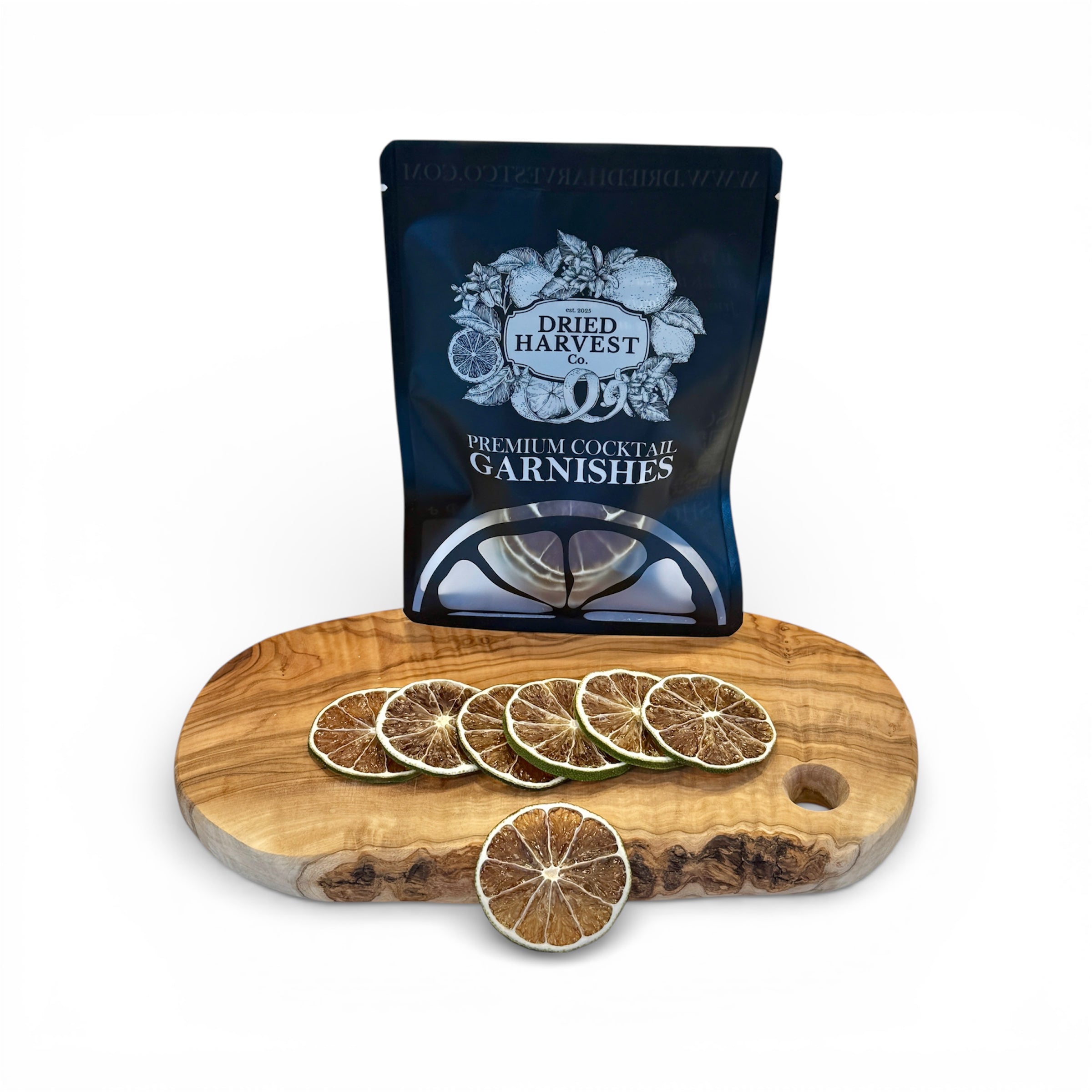 Dehydrated Lime Slices | 6 Slice Sample Pack | Natural Dried Lime Garnish for Cocktails, Mocktails, Baking, Citrus Decor, Charcuterie & Crafts