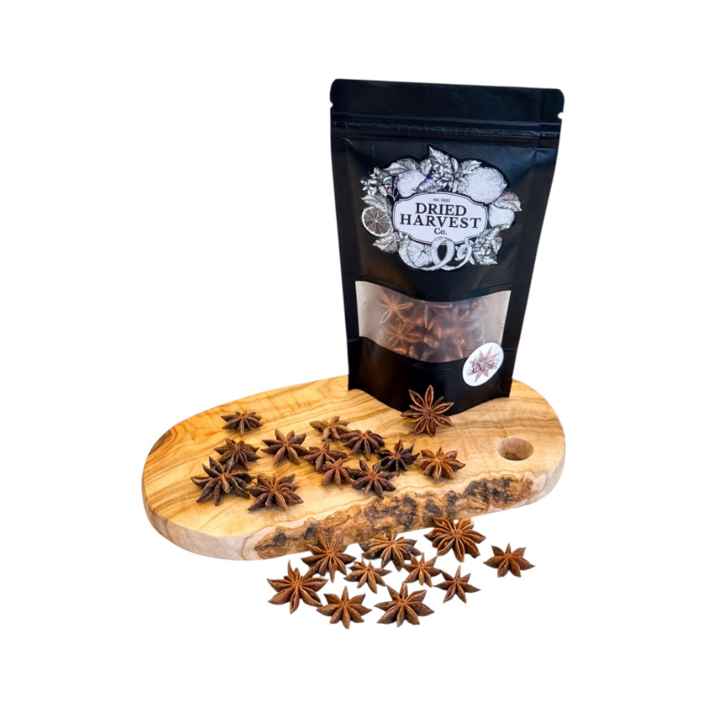 Premium Grade AA Whole Star Anise Pods | Illicium Verum Chakra Phool Spice | Aromatic Spice for Pho, Mulled Wine, Baking, Cocktails & Crafts