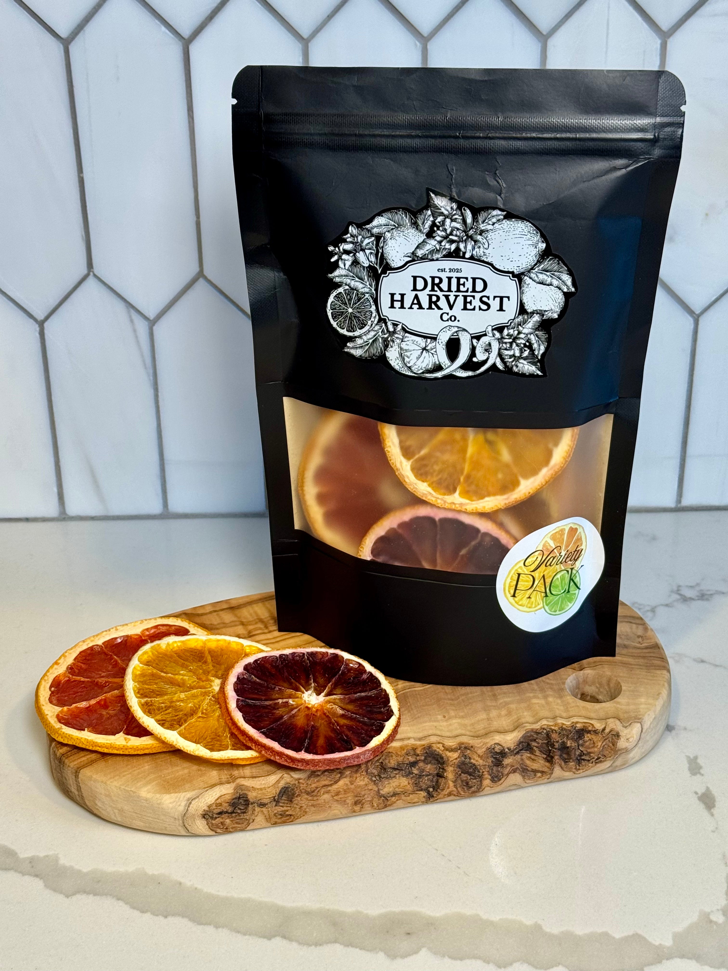 Premium Dehydrated Citrus Variety Pack - All-Natural Navel Orange, Blood Orange, Grapefruit | Garnish for Cocktails, Baked Goods & Crafts